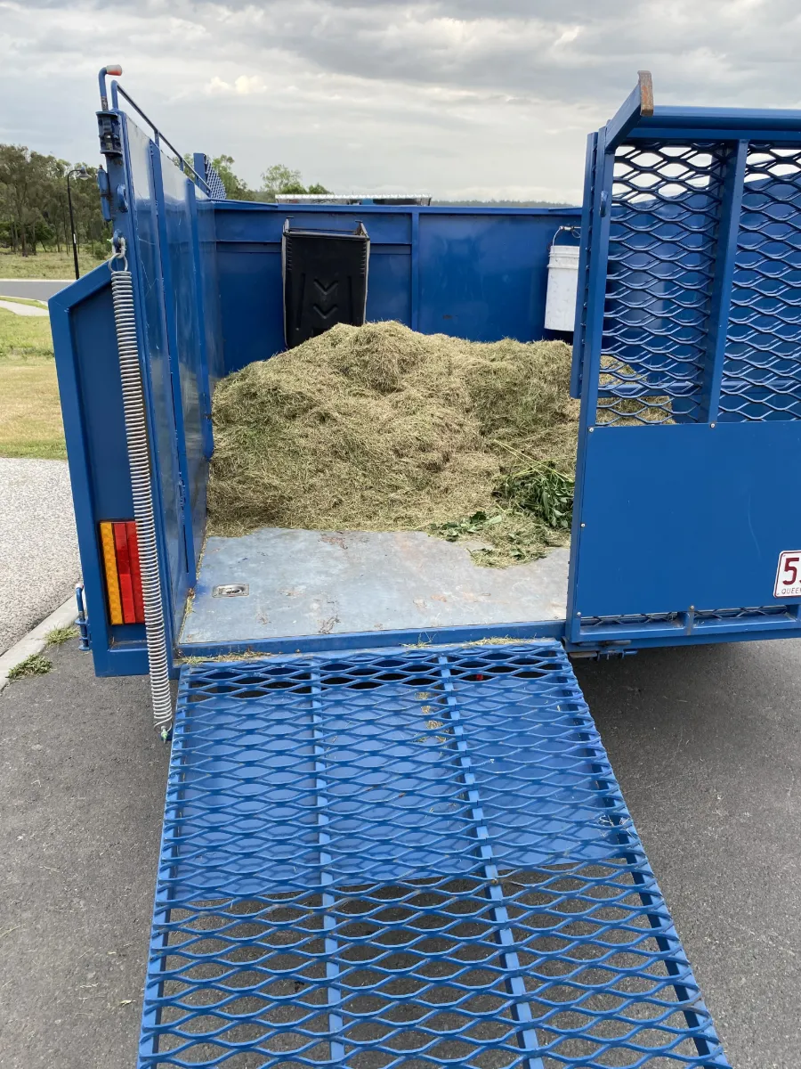 Clippings and green waste loaded out after a trim at Plainland QLD
